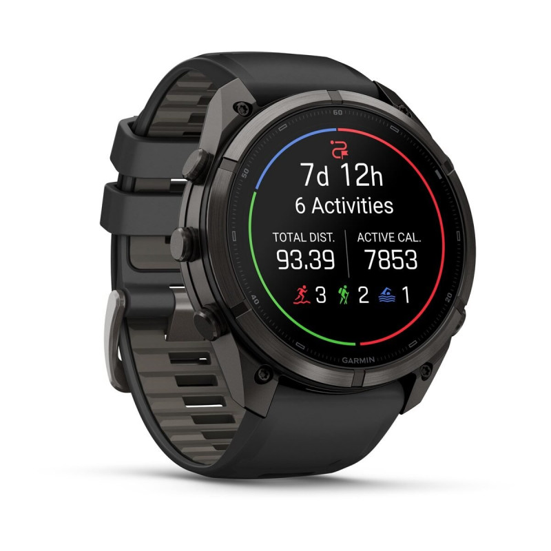 Garmin Fenix 9 Pro 010-04337-16 inteligentné hodinky, 51 mm, titán DLC Carbon Gray, silikónový remienok čierny/Pebble Grey