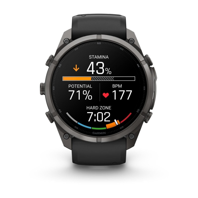 Garmin Fenix 9 Pro 010-04337-16 inteligentné hodinky, 51 mm, titán DLC Carbon Gray, silikónový remienok čierny/Pebble Grey