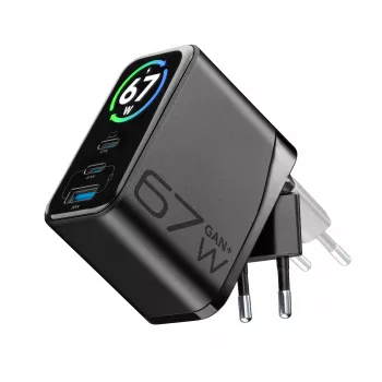 Cellularline TFT Multiport Charger 67 W rýchlonabíjačka, GaN, 2 x USB-C, 1 x USB-A
