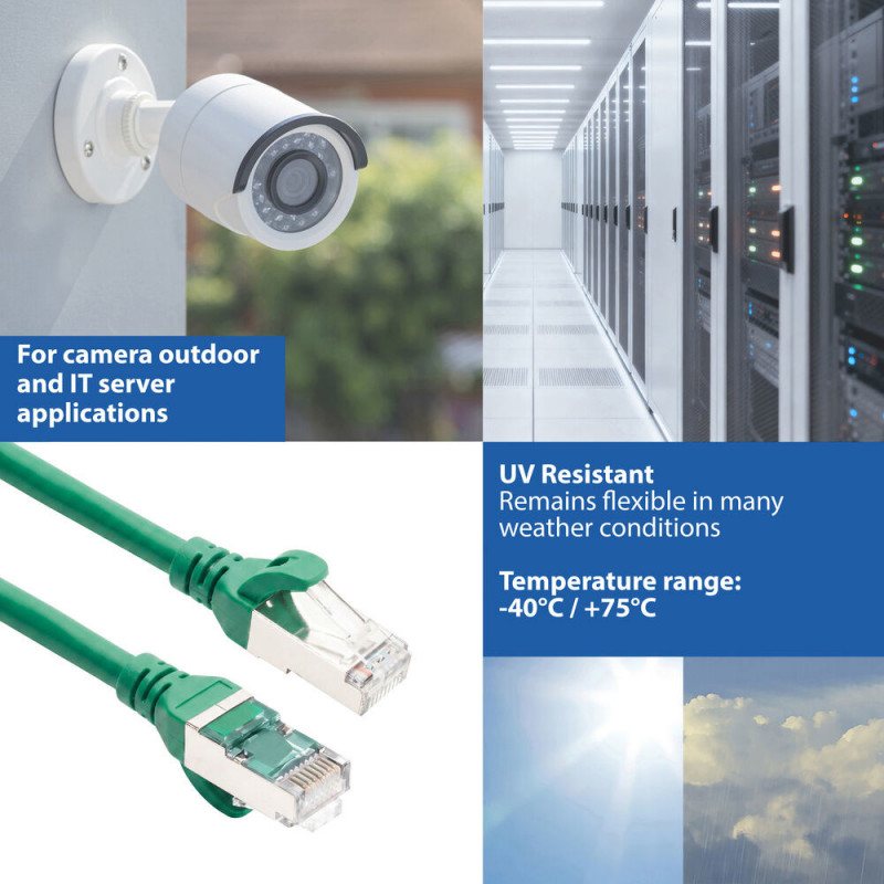 ACT FC2715 ultraflexibilný prepojovací kábel S/FTP CAT6A, 15 m, TPE, s ochranou proti zachytávaniu, zelený