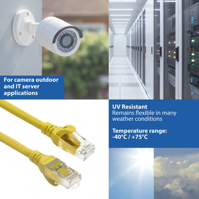 ACT FC1807 prepojovací kábel U/UTP CAT6A z TPE, ultraflexibilný, s konektormi RJ45, 7 m, žltý