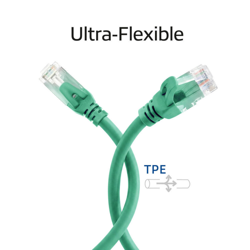 ACT FC1700 prepojovací kábel U/UTP CAT6A, TPE, ultraflexibilný, RJ45, 0,5 m, zelený