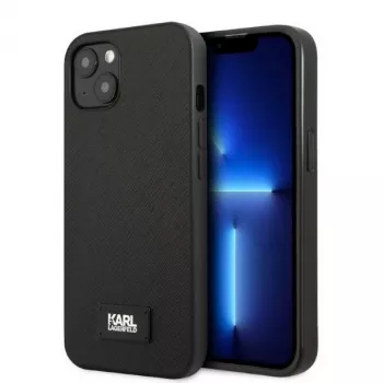 Karl Lagerfeld KLHCP13MSFMP2K pevné puzdro pre iPhone 13 / 14 / 15, Saffiano Plaque, čierne