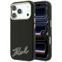 Karl Lagerfeld Grained with Resin Signature Logo MagSafe puzdro pre iPhone 18 Pro Max / 17 Pro Max, čierne