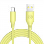 Silikónový kábel Tellur TLL155400 USB na Type-C, 3A, 1 m, žltý