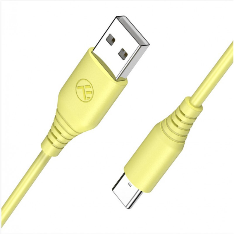 Silikónový kábel Tellur TLL155400 USB na Type-C, 3A, 1 m, žltý