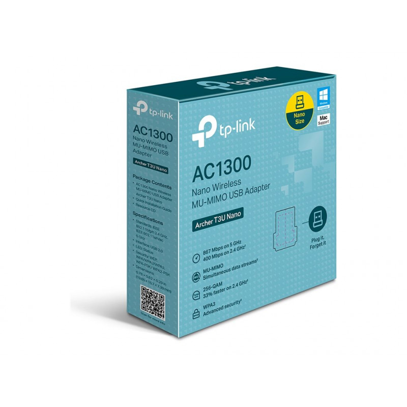 TP-Link Archer T3U Nano V1.4 USB Wi-Fi adaptér, AC1300