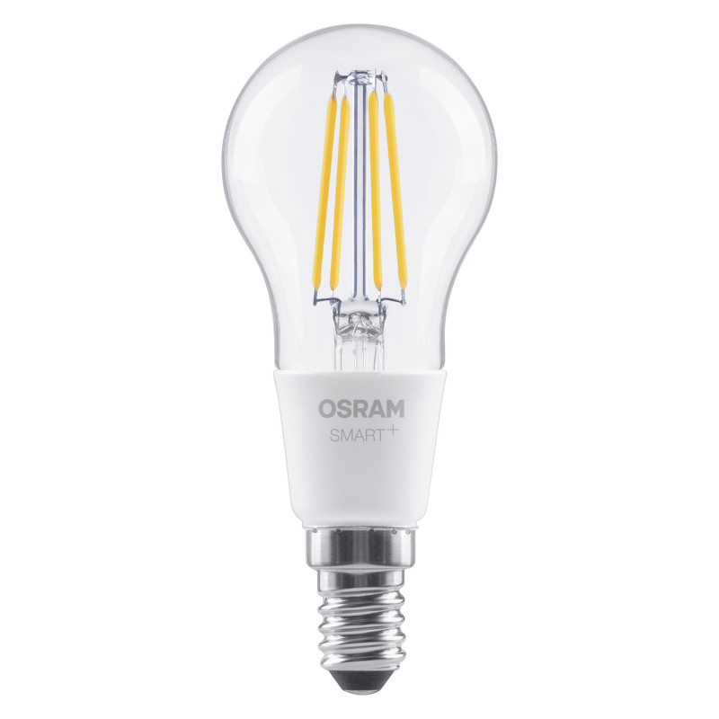 Osram SMART+ Matter Filament Classic P40 827 inteligentná žiarovka, stmievateľná, E14, 4 W, teplá biela, Wi-Fi