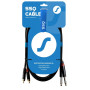 SSQ RCAJM1 SS-1427 audio kábel, 2x RCA – 2x mono jack 6,3 mm, 1 m, čierny