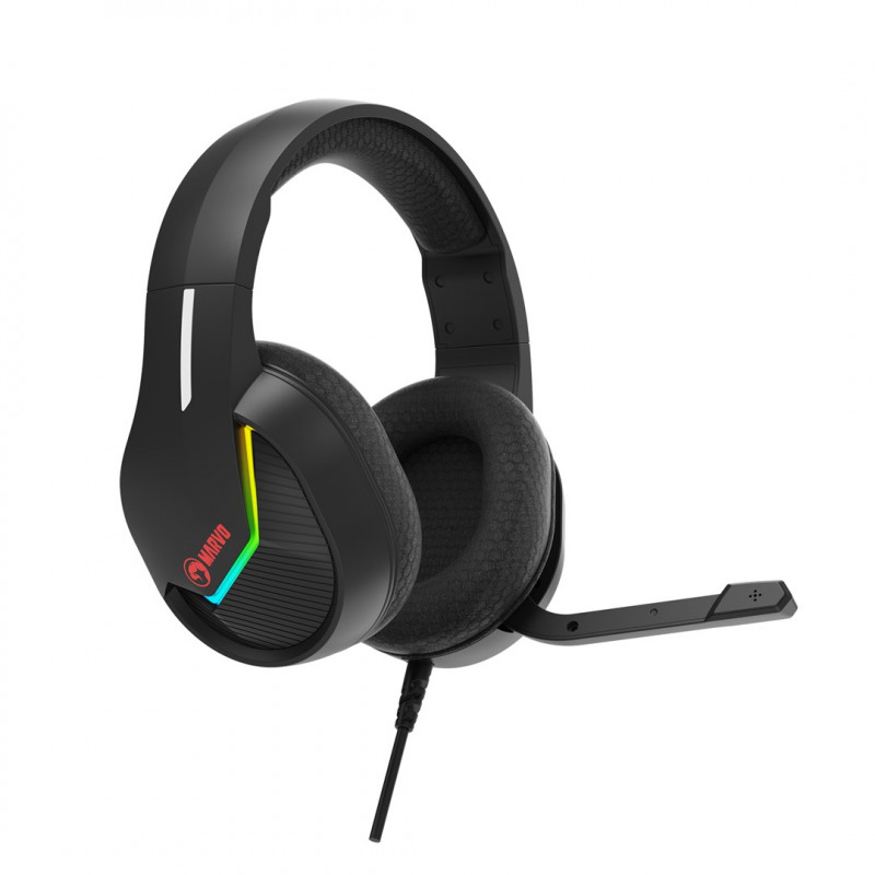 Marvo Tactic 40 H8618 BK herný headset, drôtový, RGB, čierny