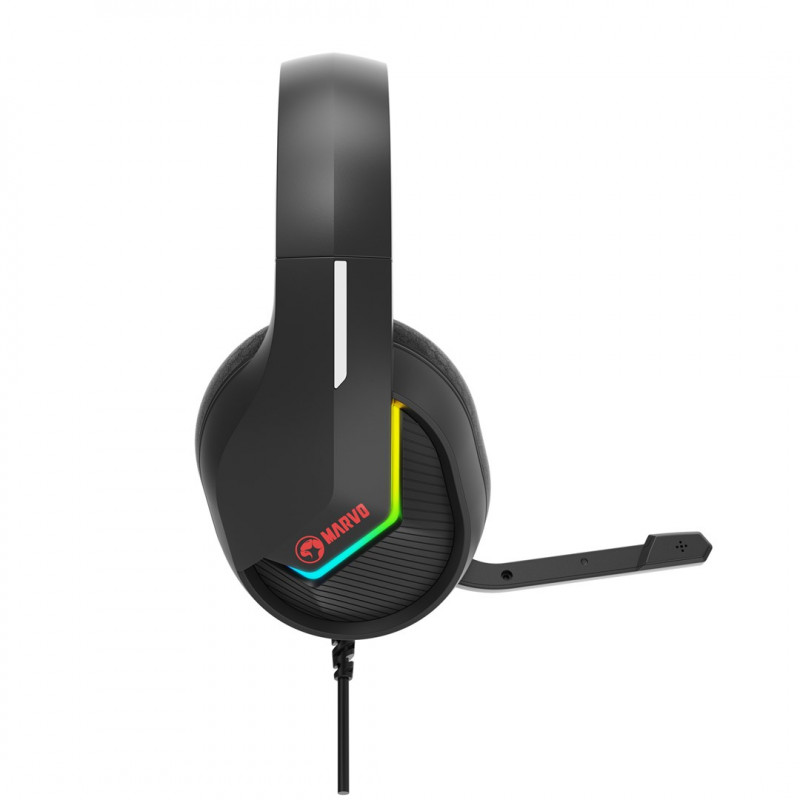 Marvo Tactic 40 H8618 BK herný headset, drôtový, RGB, čierny