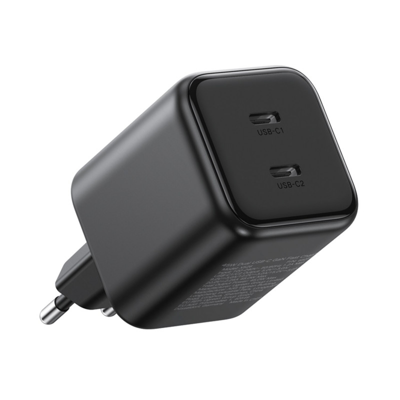 Ugreen X526 nabíjačka 45 W, 2 x USB-C, GaN, čierna