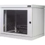 Silence Rack 99SRWV124GG zvukovo izolovaná 19-palcová nástenná sieťová skriňa, 12 U, hĺbka 450 mm, priehľadné dvere, 1 tichý ventilátor, svetlosivá