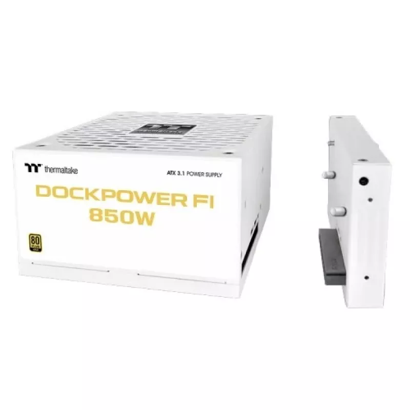 Thermaltake Dockpower FI 850 W počítačový zdroj, ATX 3.1, 80 PLUS Gold, snehovo biely