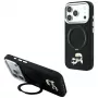 Karl Lagerfeld Ring Stand 360 Karl & Choupette Heads Pin MagSafe puzdro pre iPhone 18 Pro Max / 17 Pro Max, čierne