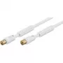 Wentronic 27720 IEC samec – IEC samica, pozlátené konektory, biela farba