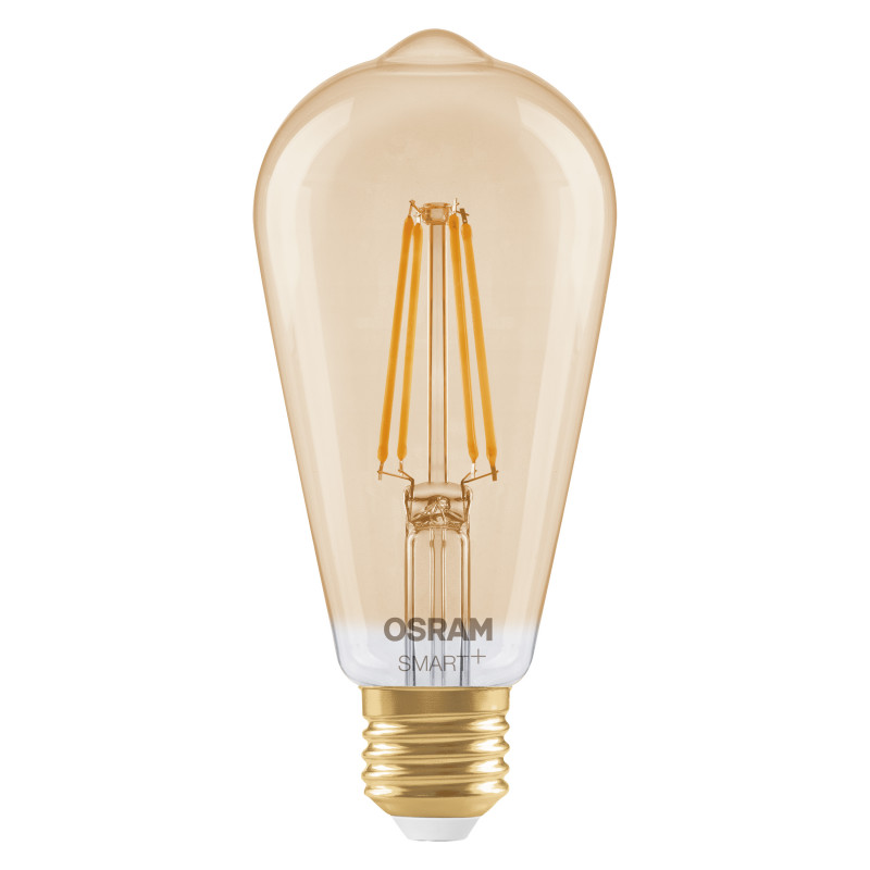 Osram SMART+ MATTER Filament Dimmable Classic Edison 53 824 inteligentná žiarovka, zlatá, E27, 6 W, teplá biela, Wi-Fi