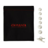 Aiwa ESTM-500W drôtové slúchadlá do uší s mikrofónom, konektor 3,5 mm, biele