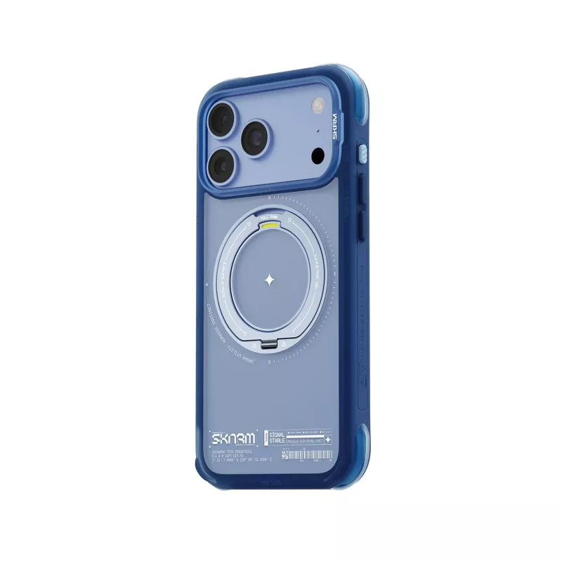 Skinarma Atlas puzdro s MagSafe a otočným stojanom pre iPhone 18 Pro Max / 17 Pro Max, modré