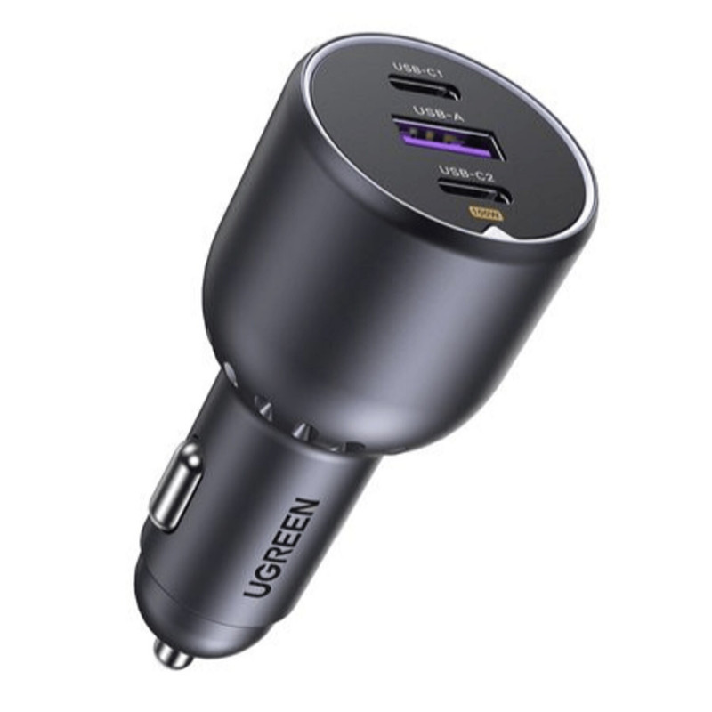 Ugreen EC705 autonabíjačka, USB + 2x USB-C, 130 W, s káblom 1 m 5 A