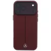 Mercedes Mer008834 Leather Semi Wrap Iconic Line puzdro MagSafe pre iPhone 18 Pro / 17 Pro, bordové