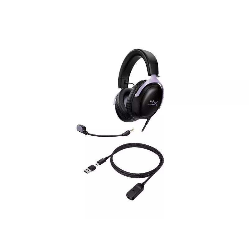 HyperX Cloud III herné slúchadlá, čierne/levanduľové