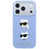 Karl Lagerfeld KF003247 puzdro Saffiano s Karl & Choupette Heads Pins & Logo pre iPhone 18 Pro / 17 Pro, svetlomodré