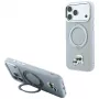 Puzdro Karl Lagerfeld KF003229 s prstenovým stojanom 360 Karl & Choupette Heads Pin MagSafe pre iPhone 18 Pro / 17 Pro, sivé
