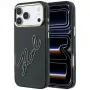 Puzdro Karl Lagerfeld KF003382 IML Big Signature Resin Metal Frame pre iPhone 18 Pro Max / 17 Pro Max, čierne