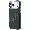 Puzdro Karl Lagerfeld KF003382 IML Big Signature Resin Metal Frame pre iPhone 18 Pro Max / 17 Pro Max, čierne