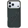 Puzdro Karl Lagerfeld KF003382 IML Big Signature Resin Metal Frame pre iPhone 18 Pro Max / 17 Pro Max, čierne