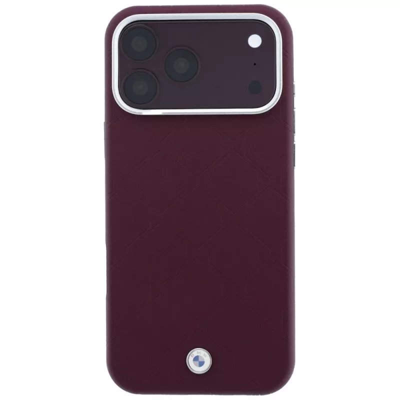 Puzdro BMW BMW001224 Sign Deboss Quilted Metal Logo MagSafe pre iPhone 18 Pro Max / 17 Pro Max, bordové
