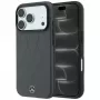 Mercedes Mer008909 kožené Crossed Lines MagSafe puzdro na iPhone 18 Pro / 17 Pro, antracitové