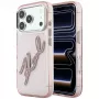 Karl Lagerfeld KF003384 IML Big Signature Resin Metal Frame puzdro na iPhone 18 Pro Max / 17 Pro Max, ružové