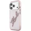Karl Lagerfeld KF003384 IML Big Signature Resin Metal Frame puzdro na iPhone 18 Pro Max / 17 Pro Max, ružové