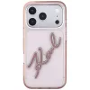 Karl Lagerfeld KF003384 IML Big Signature Resin Metal Frame puzdro na iPhone 18 Pro Max / 17 Pro Max, ružové