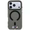 BMW BMW001309 M IML Frosted Metal Logo & Trims MagSafe puzdro pre iPhone 18 Pro / 17 Pro, čierne