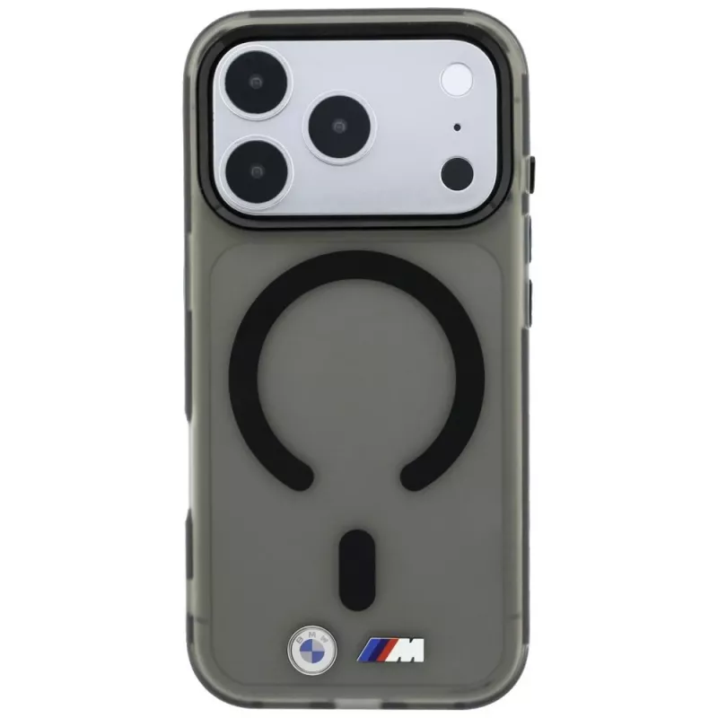 BMW BMW001309 M IML Frosted Metal Logo & Trims MagSafe puzdro pre iPhone 18 Pro / 17 Pro, čierne