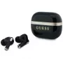 Guess Glossy Gold LinePrinted Classic Logo slúchadlá TWS, čierne