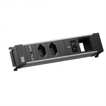 Bachmann POWER FRAME M zabudovateľná zásuvková lišta, 2x T13, 1x USB C/C 65 W, 1x CM