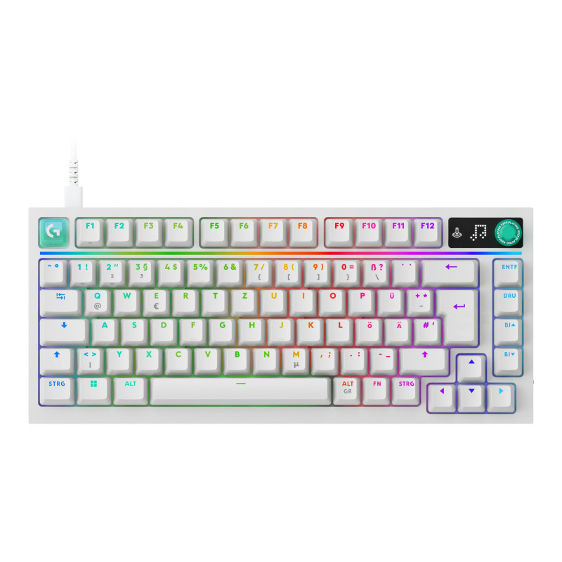 Logitech G316 X 75 mechanická herná klávesnica, taktilné spínače, biela, US International