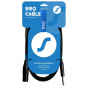 SSQ JSXM10 SS-1462 zvukový kábel, Jack stereo - XLR 3-pinový samec, 10 m, čierny