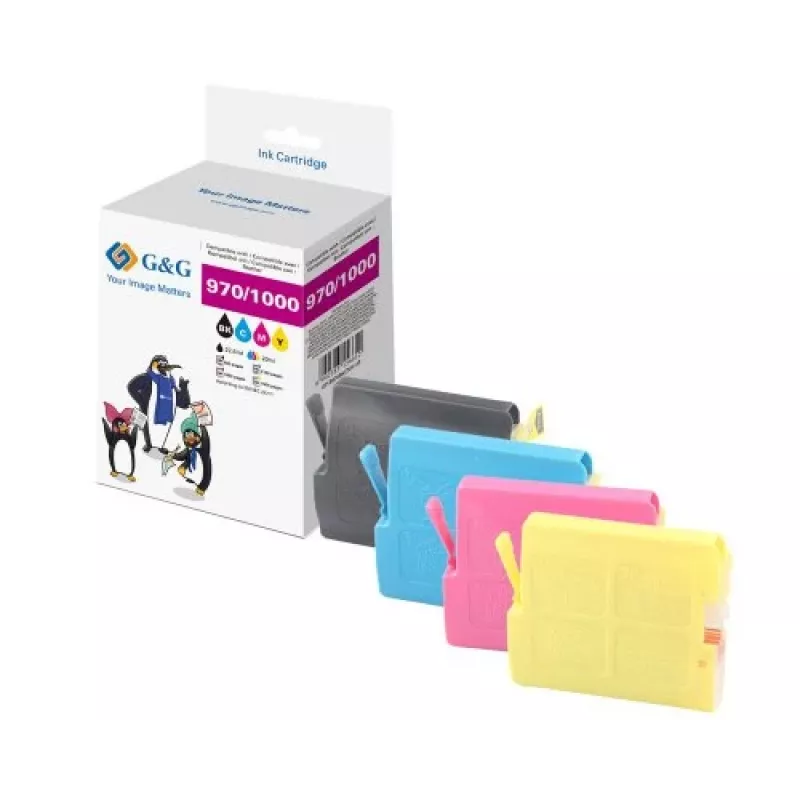 G&G kompatibilné atramentové kazety NP-B-0051BKCMY (GP-B970BKCMY-4P), čierna, azúrová, purpurová, žltá