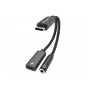 Equip 133470 adaptér USB-C na 3,5 mm 3-pin s DAC, 0,12 m, čierny