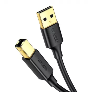 Ugreen US135 kábel USB 2.0 A-B pre tlačiareň, pozlátený, 1 m, čierny