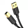 Ugreen US135 kábel USB 2.0 A-B pre tlačiareň, pozlátený, 1 m, čierny