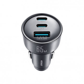 Joyroom JR-CCN19 autonabíjačka, 65 W, 2x USB-C + USB-A, tmavosivá