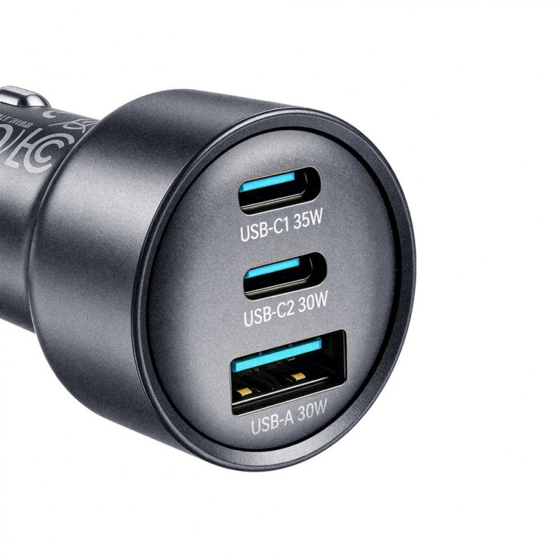 Joyroom JR-CCN19 autonabíjačka, 65 W, 2x USB-C + USB-A, tmavosivá
