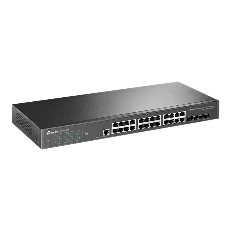 TP-Link SG3428X 24-portový spravovaný prepínač L2+ 10/100/1000 Mbps, 4 porty SFP+, do racku