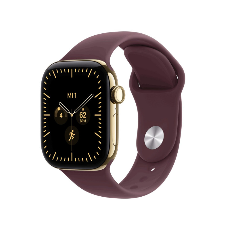Apple Watch Series 12 GPS + Cellular 42 mm, titánové puzdro v žiarivo zlatej farbe, športový remienok v bordovej farbe, M/L